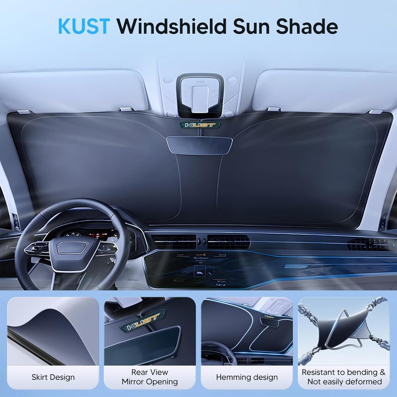 KUST Windshield Sun Shade Hyundai Santa Fe 2013-2018 Accessories Custom Fit for Window Sun Visor Protector Foldable Blocks UV Rays Keep Your Car Cooler - Image 5